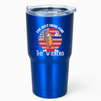 Hot Dog IM Just Here For The Wieners 4th Of July American Great Gift Tumbler