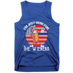 Hot Dog IM Just Here For The Wieners 4th Of July American Great Gift Tank Top