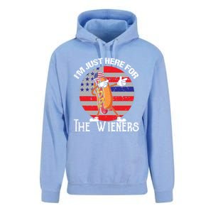 Hot Dog IM Just Here For The Wieners 4th Of July American Great Gift Unisex Surf Hoodie