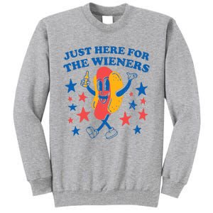 Hot Dog Im Just Here For The Wieners 4Th Of July Funny Tall Sweatshirt