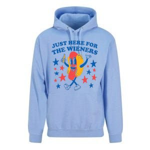 Hot Dog Im Just Here For The Wieners 4Th Of July Funny Unisex Surf Hoodie