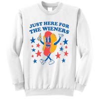 Hot Dog Im Just Here For The Wieners 4Th Of July Funny Sweatshirt