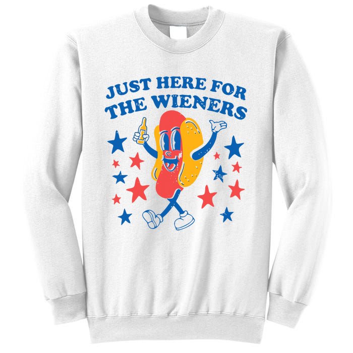 Hot Dog Im Just Here For The Wieners 4Th Of July Funny Sweatshirt