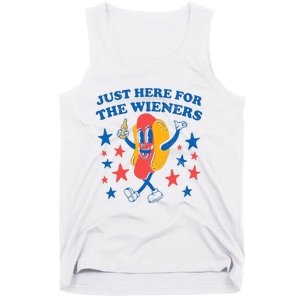 Hot Dog Im Just Here For The Wieners 4Th Of July Funny Tank Top