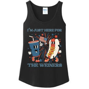 Hot Dog Im Just Here For The Wieners 4Th Of July Ladies Essential Tank