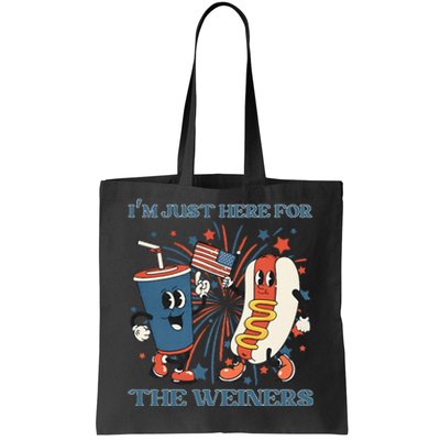 Hot Dog Im Just Here For The Wieners 4Th Of July Tote Bag