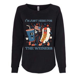 Hot Dog Im Just Here For The Wieners 4Th Of July Womens California Wash Sweatshirt