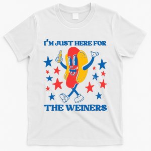 Hot Dog Im Just Here For The Wieners 4Th Of July T-Shirt