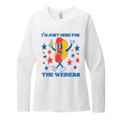 Hot Dog Im Just Here For The Wieners 4Th Of July Womens CVC Long Sleeve Shirt