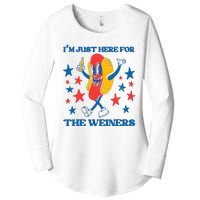 Hot Dog Im Just Here For The Wieners 4Th Of July Women's Perfect Tri Tunic Long Sleeve Shirt