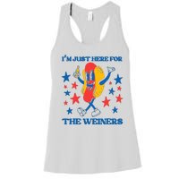 Hot Dog Im Just Here For The Wieners 4Th Of July Women's Racerback Tank