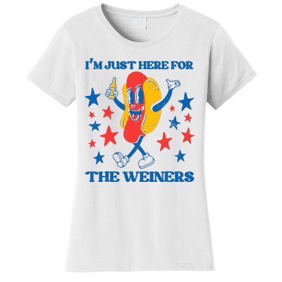 Hot Dog Im Just Here For The Wieners 4Th Of July Women's T-Shirt