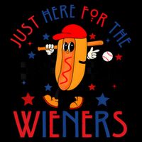 Hot Dog Im Just Here For The Wieners 4Th Of July Flexfit Unipanel Trucker Cap
