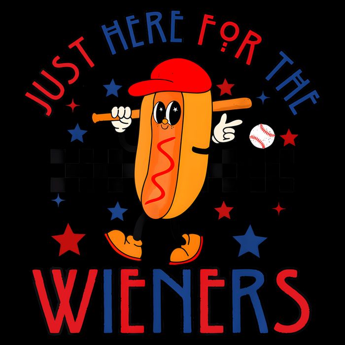 Hot Dog Im Just Here For The Wieners 4Th Of July Flexfit Unipanel Trucker Cap