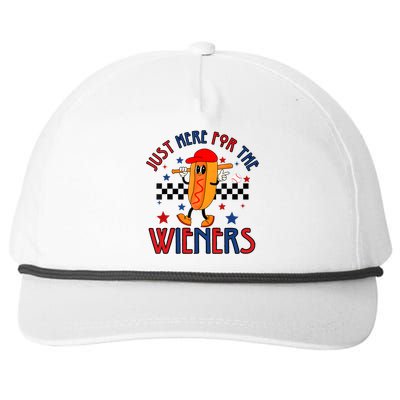 Hot Dog Im Just Here For The Wieners 4Th Of July Snapback Five-Panel Rope Hat