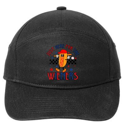 Hot Dog Im Just Here For The Wieners 4Th Of July 7-Panel Snapback Hat