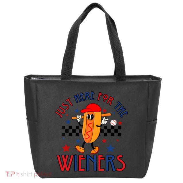 Hot Dog Im Just Here For The Wieners 4Th Of July Zip Tote Bag
