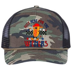 Hot Dog Im Just Here For The Wieners 4Th Of July Retro Rope Trucker Hat Cap