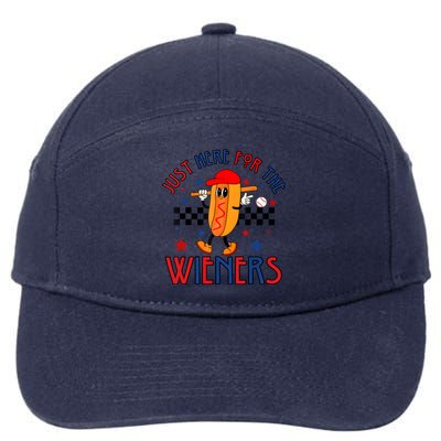 Hot Dog Im Just Here For The Wieners 4Th Of July 7-Panel Snapback Hat