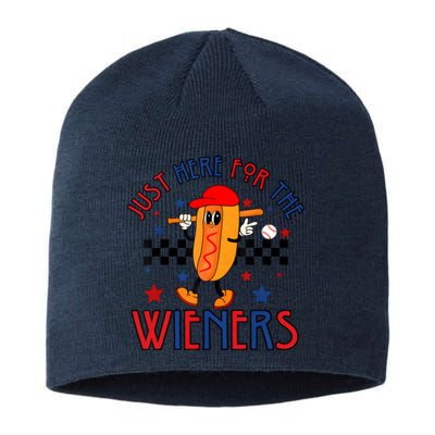 Hot Dog Im Just Here For The Wieners 4Th Of July Sustainable Beanie