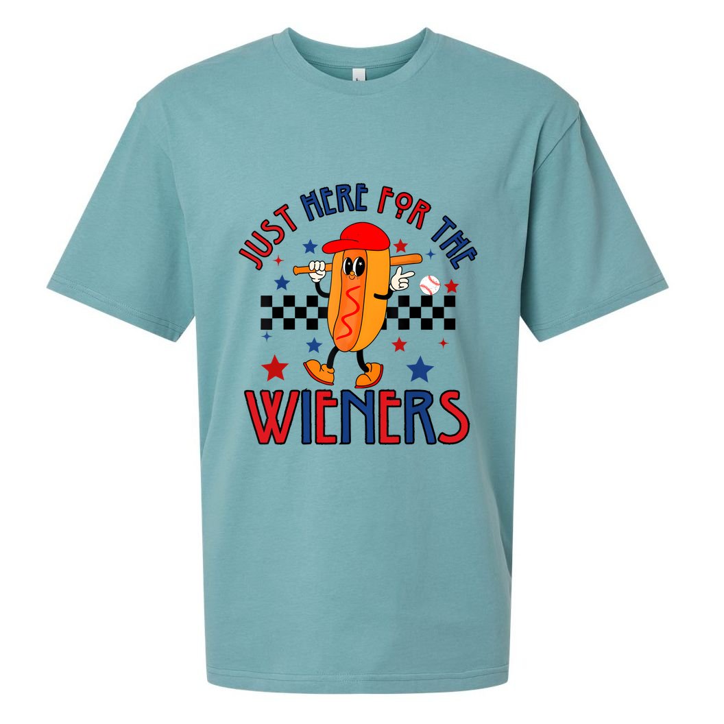 Hot Dog Im Just Here For The Wieners 4Th Of July Sueded Cloud Jersey T-Shirt