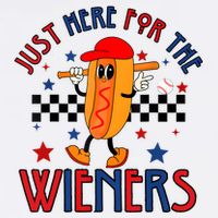 Hot Dog Im Just Here For The Wieners 4Th Of July Garment-Dyed Sweatshirt