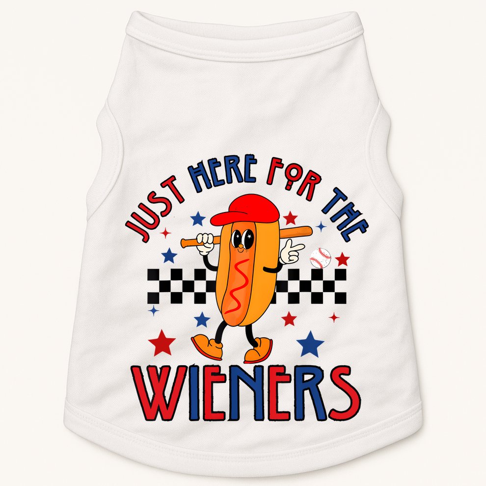 Hot Dog Im Just Here For The Wieners 4Th Of July Doggie Tank