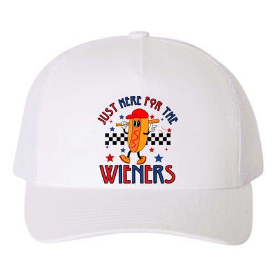 Hot Dog Im Just Here For The Wieners 4Th Of July Yupoong Adult 5-Panel Trucker Hat