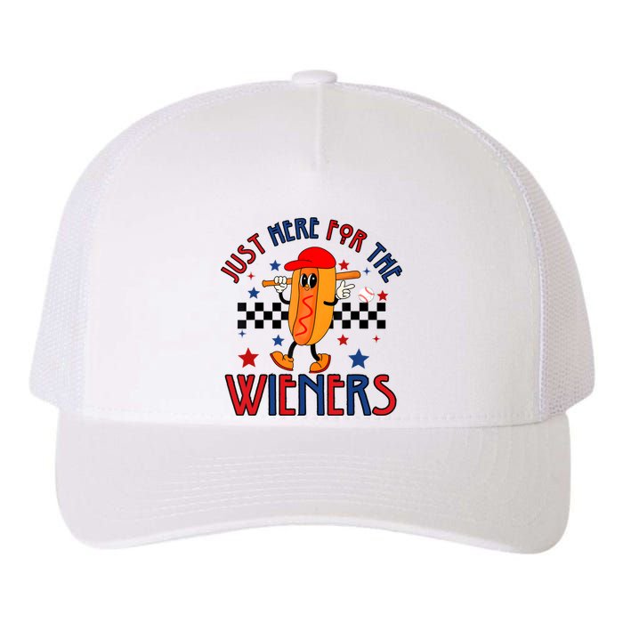 Hot Dog Im Just Here For The Wieners 4Th Of July Yupoong Adult 5-Panel Trucker Hat