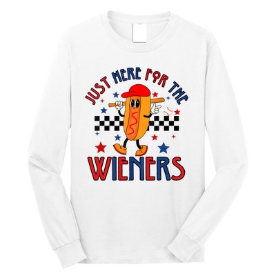 Hot Dog Im Just Here For The Wieners 4Th Of July Long Sleeve Shirt