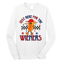 Hot Dog Im Just Here For The Wieners 4Th Of July Long Sleeve Shirt