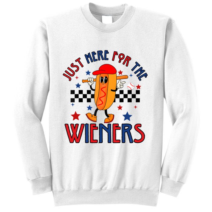 Hot Dog Im Just Here For The Wieners 4Th Of July Sweatshirt