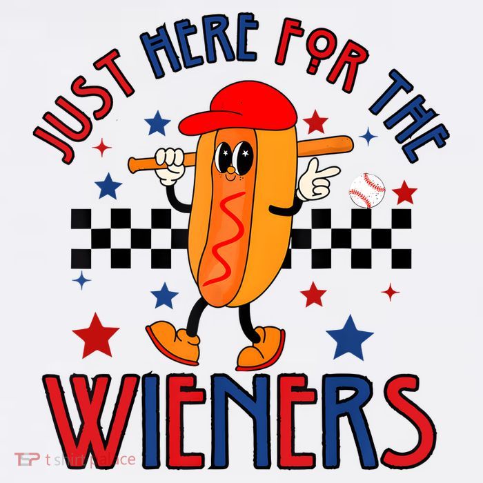 Hot Dog Im Just Here For The Wieners 4Th Of July Tall T-Shirt