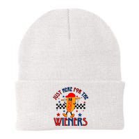 Hot Dog Im Just Here For The Wieners 4Th Of July Knit Cap Winter Beanie