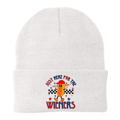 Hot Dog Im Just Here For The Wieners 4Th Of July Knit Cap Winter Beanie