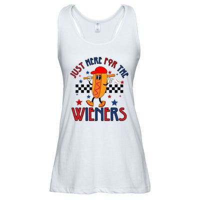 Hot Dog Im Just Here For The Wieners 4Th Of July Ladies Essential Flowy Tank