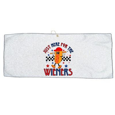 Hot Dog Im Just Here For The Wieners 4Th Of July Large Microfiber Waffle Golf Towel