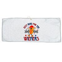 Hot Dog Im Just Here For The Wieners 4Th Of July Large Microfiber Waffle Golf Towel