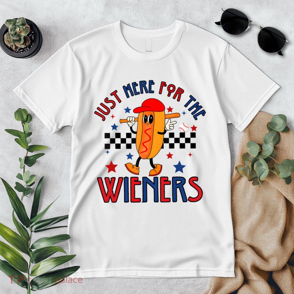 Hot Dog Im Just Here For The Wieners 4Th Of July Premium T-Shirt
