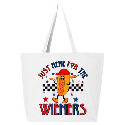 Hot Dog Im Just Here For The Wieners 4Th Of July 25L Jumbo Tote