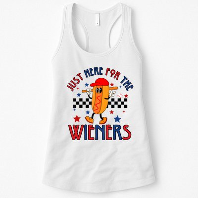 Hot Dog Im Just Here For The Wieners 4Th Of July Womens Tank Top