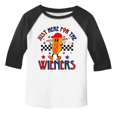 Hot Dog Im Just Here For The Wieners 4Th Of July Toddler Fine Jersey T-Shirt