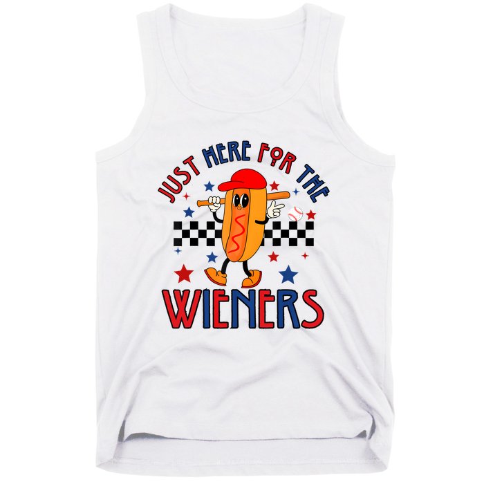 Hot Dog Im Just Here For The Wieners 4Th Of July Tank Top