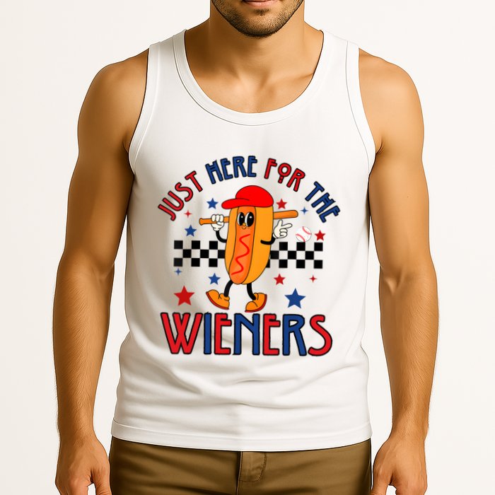 Hot Dog Im Just Here For The Wieners 4Th Of July Tank Top