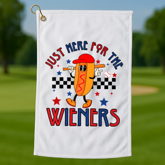 Hot Dog Im Just Here For The Wieners 4Th Of July Golf Towel