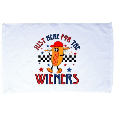 Hot Dog Im Just Here For The Wieners 4Th Of July Microfiber Hand Towel