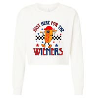Hot Dog Im Just Here For The Wieners 4Th Of July Cropped Pullover Crew