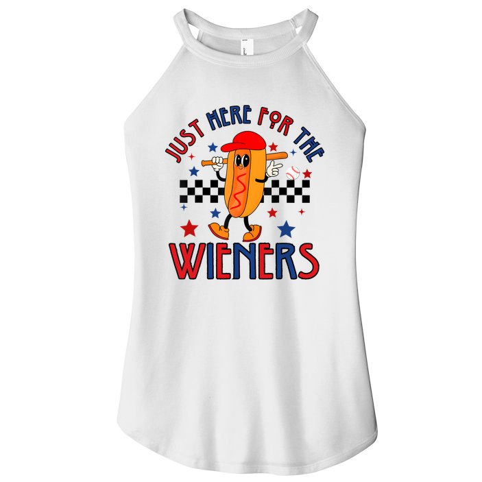 Hot Dog Im Just Here For The Wieners 4Th Of July Women's Perfect Tri Rocker Tank