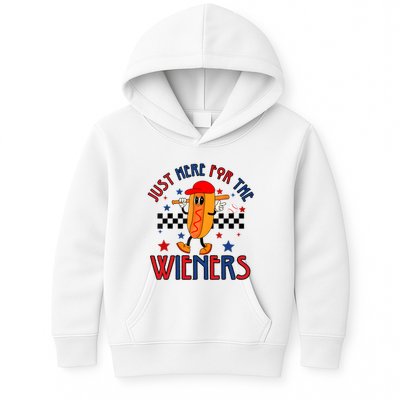 Hot Dog Im Just Here For The Wieners 4Th Of July Kids Hoodie