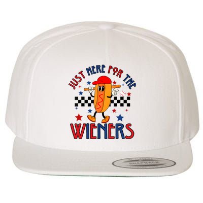 Hot Dog Im Just Here For The Wieners 4Th Of July Wool Snapback Cap